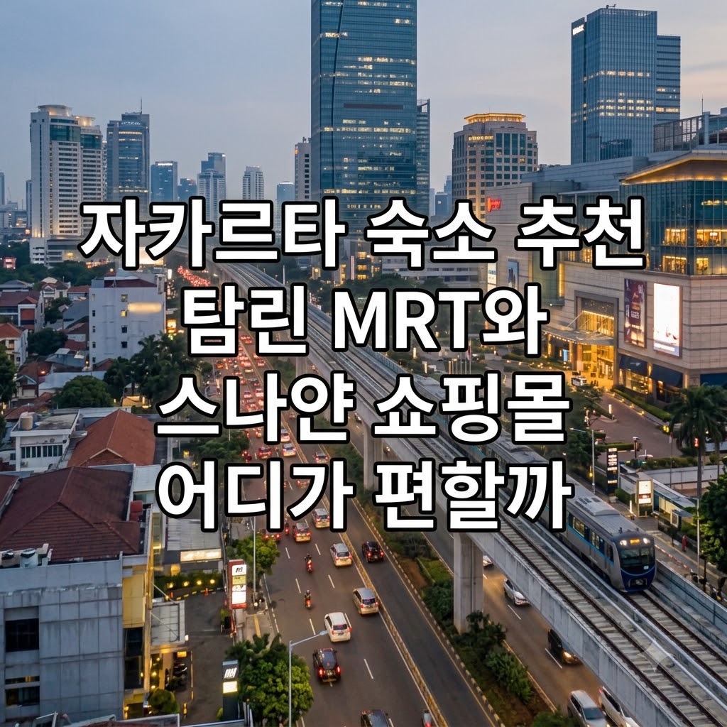 자카르타 숙소 추천 탐린 MRT와 스나얀 쇼핑몰 어디가 편할까