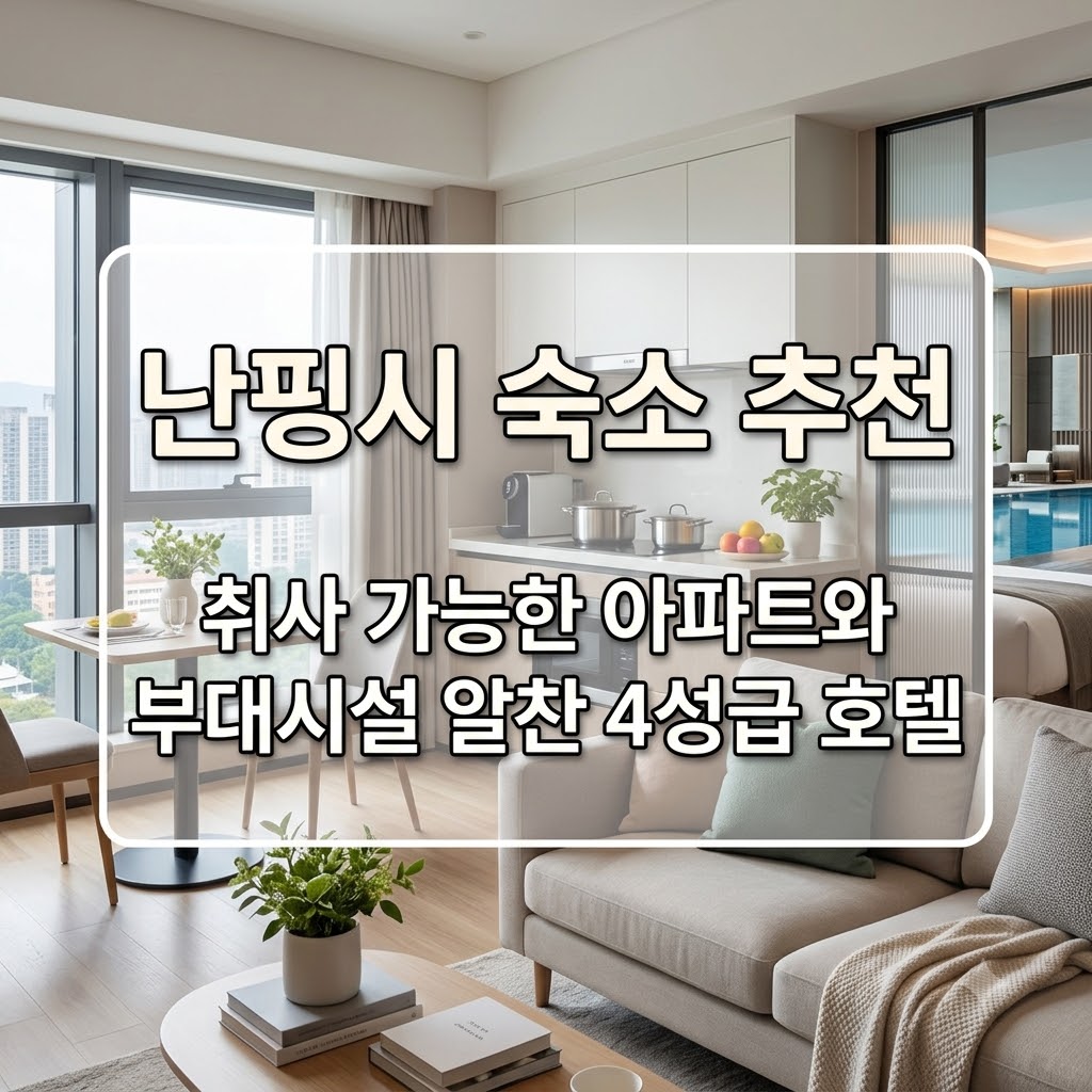 난핑시 숙소 추천 취사 가능한 아파트와 부대시설 알찬 4성급 호텔