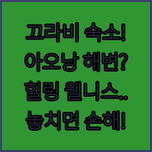 끄라비 숙소 추천 아오낭 해변 접근성 좋은 곳과 조용한 웰니스 리조트