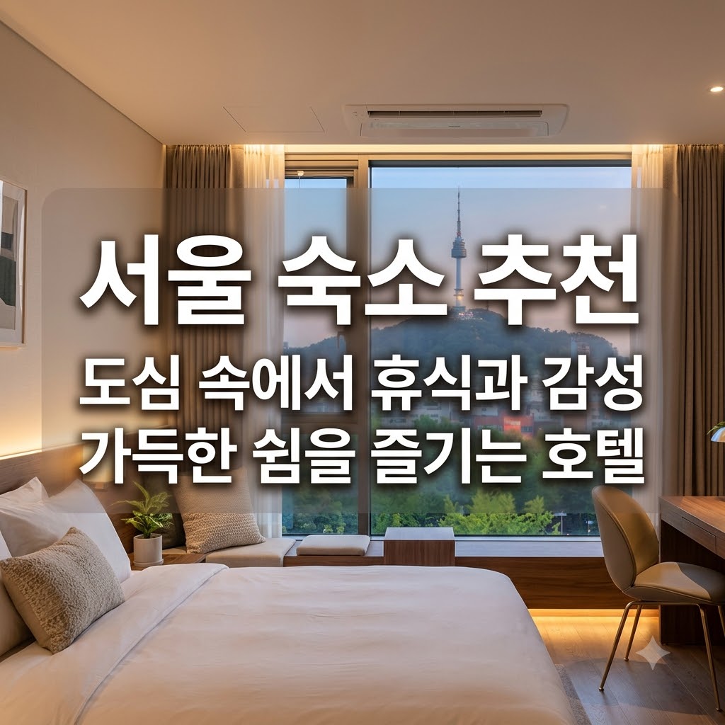 서울 숙소 추천 도심 속 여유와 감성적인 휴식을 즐기는 호텔