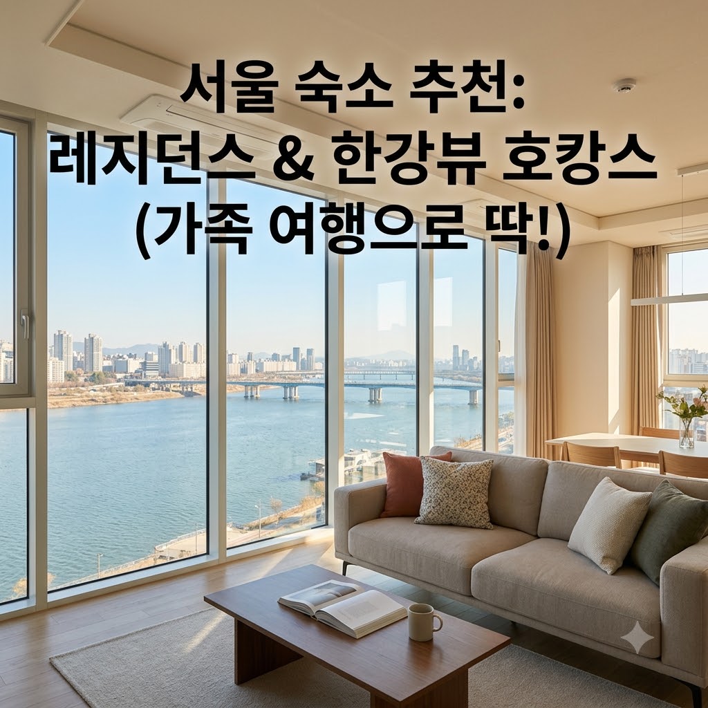 서울 숙소 추천 가족 여행에 좋은 넓은 레지던스와 한강뷰 호캉스