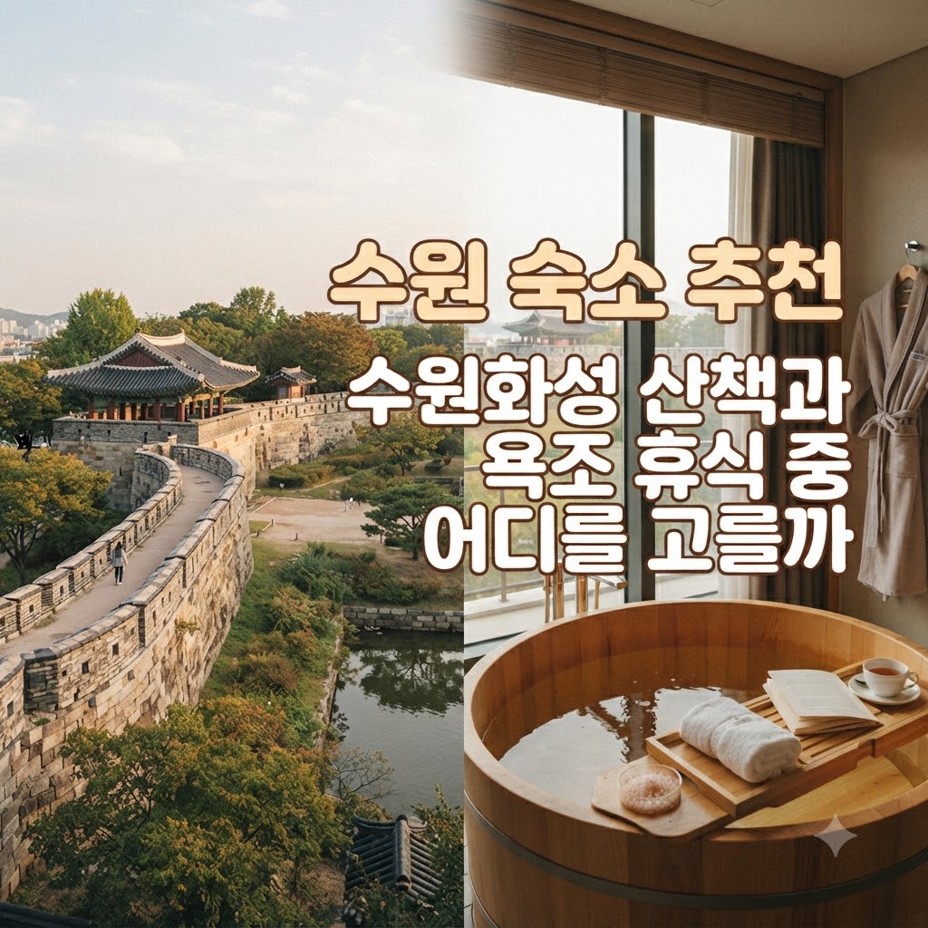 수원 숙소 추천 수원화성 산책과 욕조 휴식 중 어디를 고를까