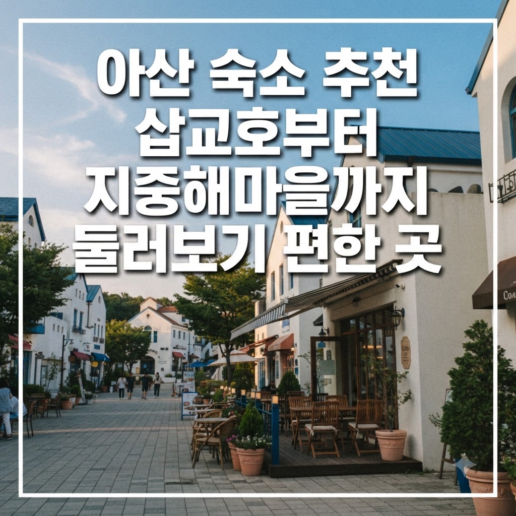 아산 숙소 추천 삽교호부터 지중해마을까지 둘러보기 편한 곳